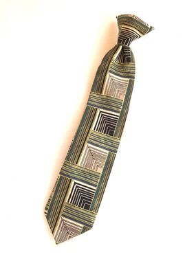 Clip On Tie,Boy's Black and White,PreTied Michael James traditional Dress